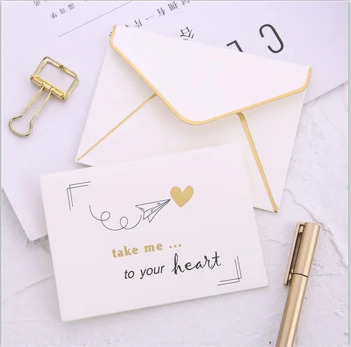 
Custom Romantic Letter Printed Gift Thank You Card Folded Paper Card 