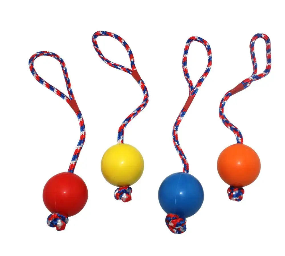 Amazon hot selling Dog ball natural rubber dog squeaky chew toy dog rubber ball