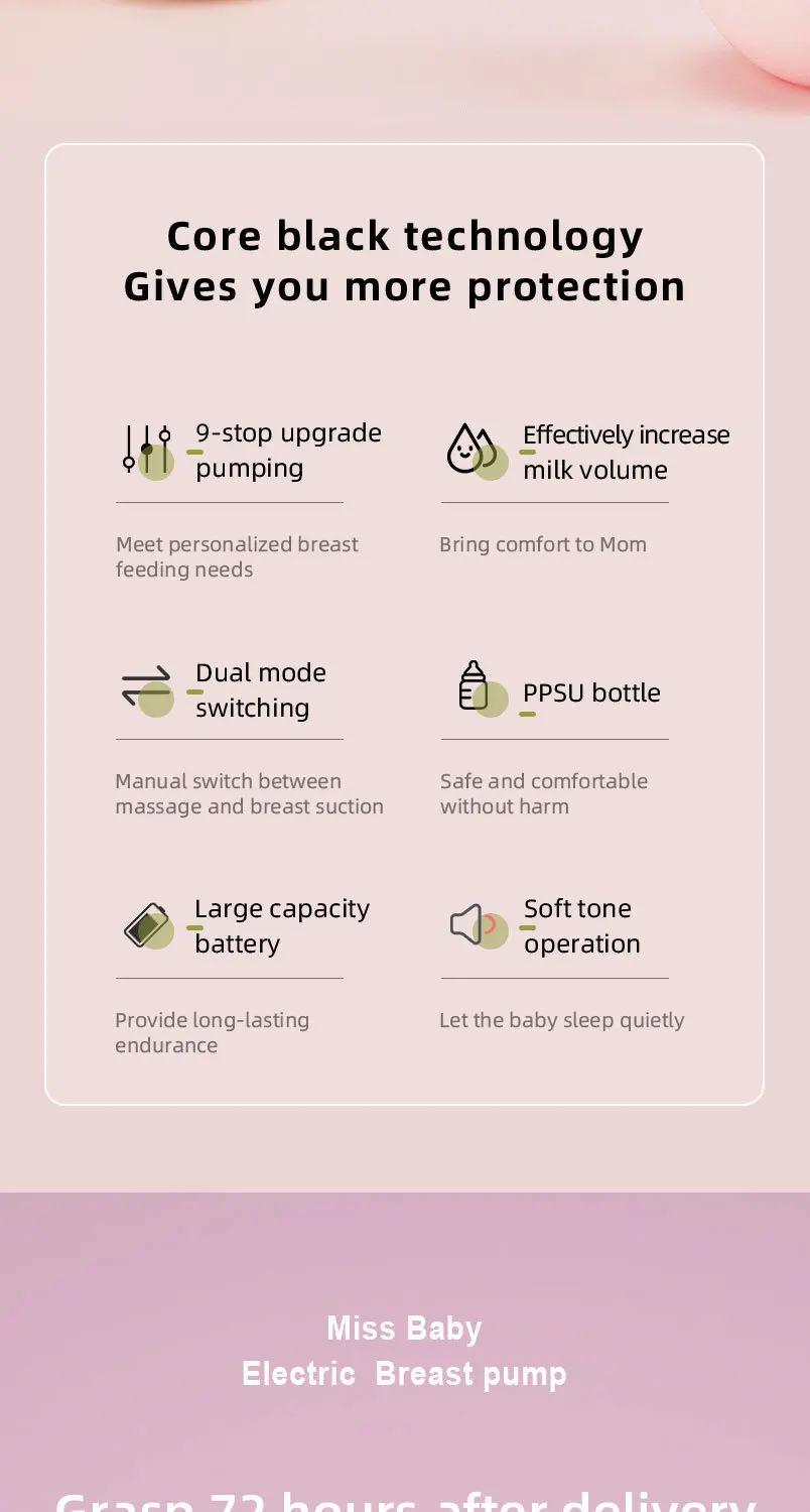 Factory Direct Sale Electric Breast Pump Hands Free Maternity Product Mom Breastfeeding Double Suction Baby Feeder