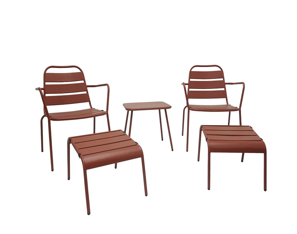 High Quality Steel Patio Garden Dining Set Restaurant Outdoor Dining Set French Bistro Chair For Sale