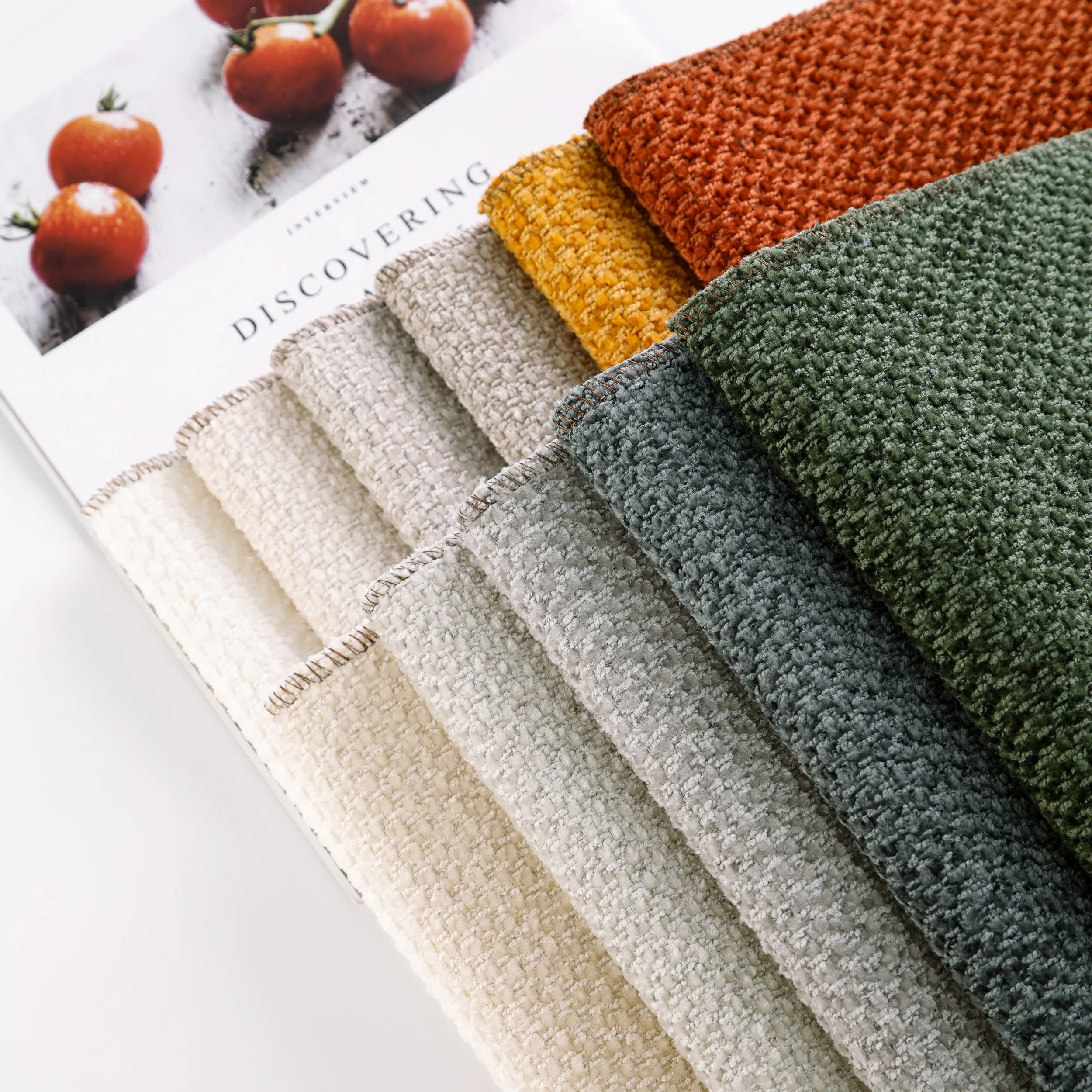 New chenille design fabric for sofa set couch loveseat furniture or living room