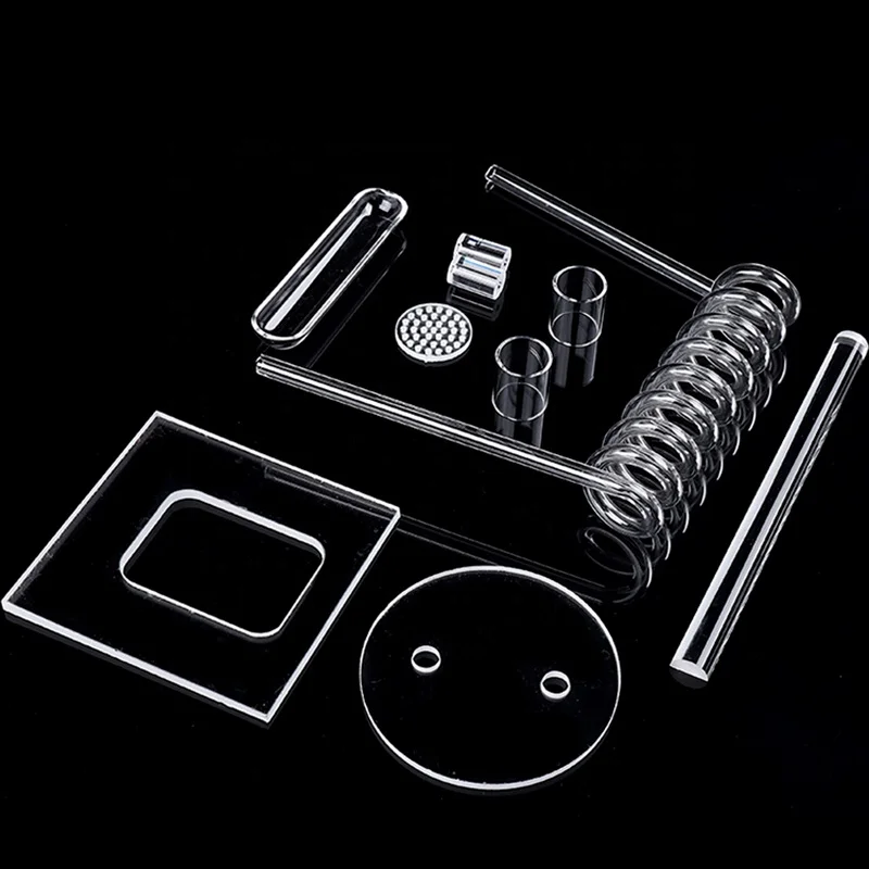 High temperature resistant quartz glass coil, spiral tube and bend