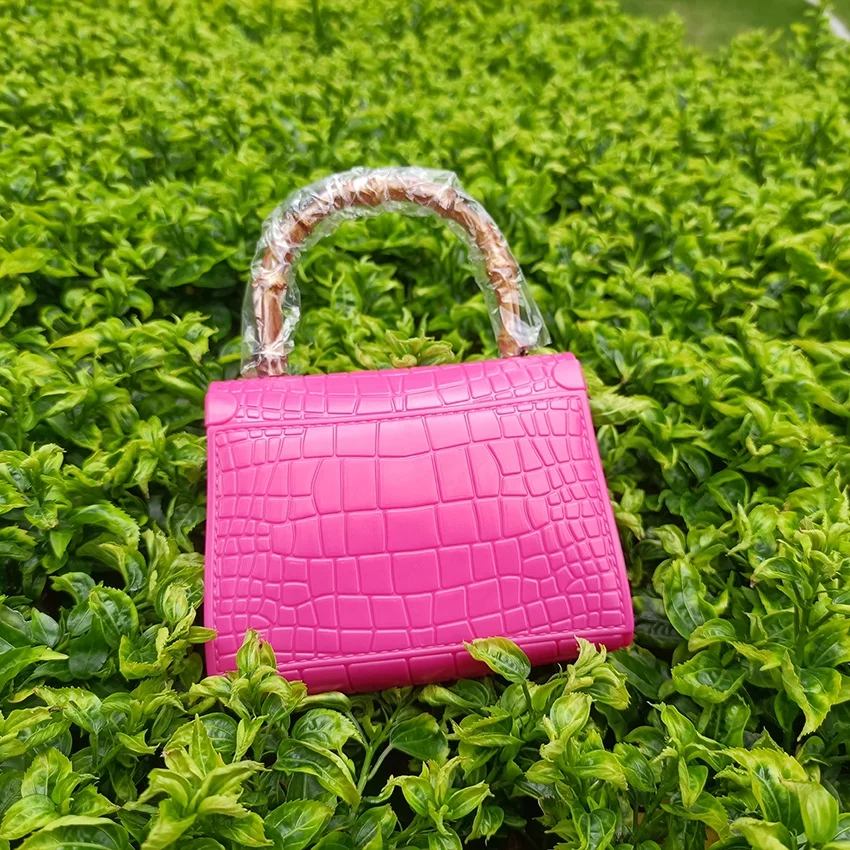 2021 Summer Shoulder Bags Fashion Lady Handbags with Bamboo Joint Handles Rotating Lock jelly bag handbag