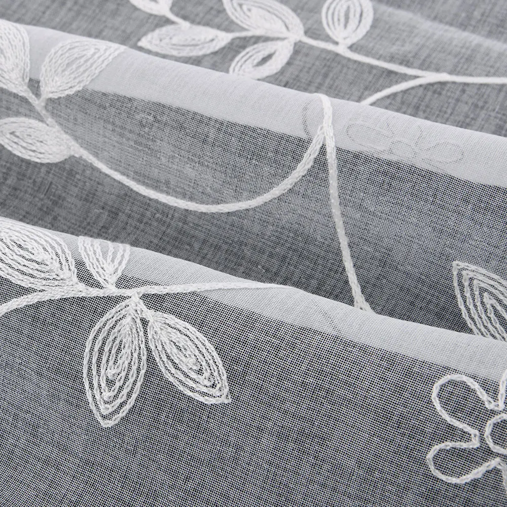 Wholesale 100% Polyester Embroidered Tulle Curtain Fabric