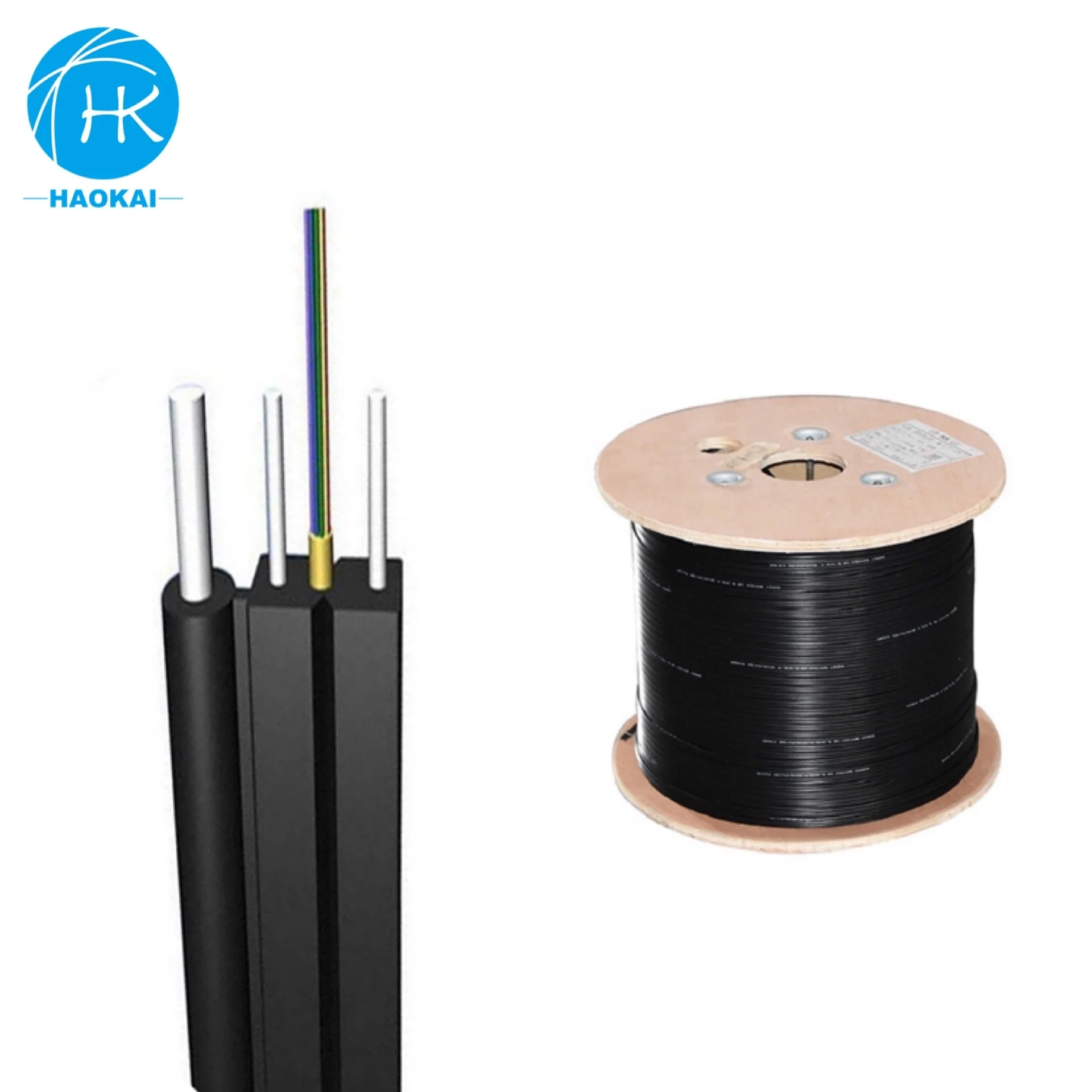 FTTH drop cable 1 core kevlar aramid fiber single mode multi mode G652D G655 G657 Ftth Indoor Fibre Optic Cable
