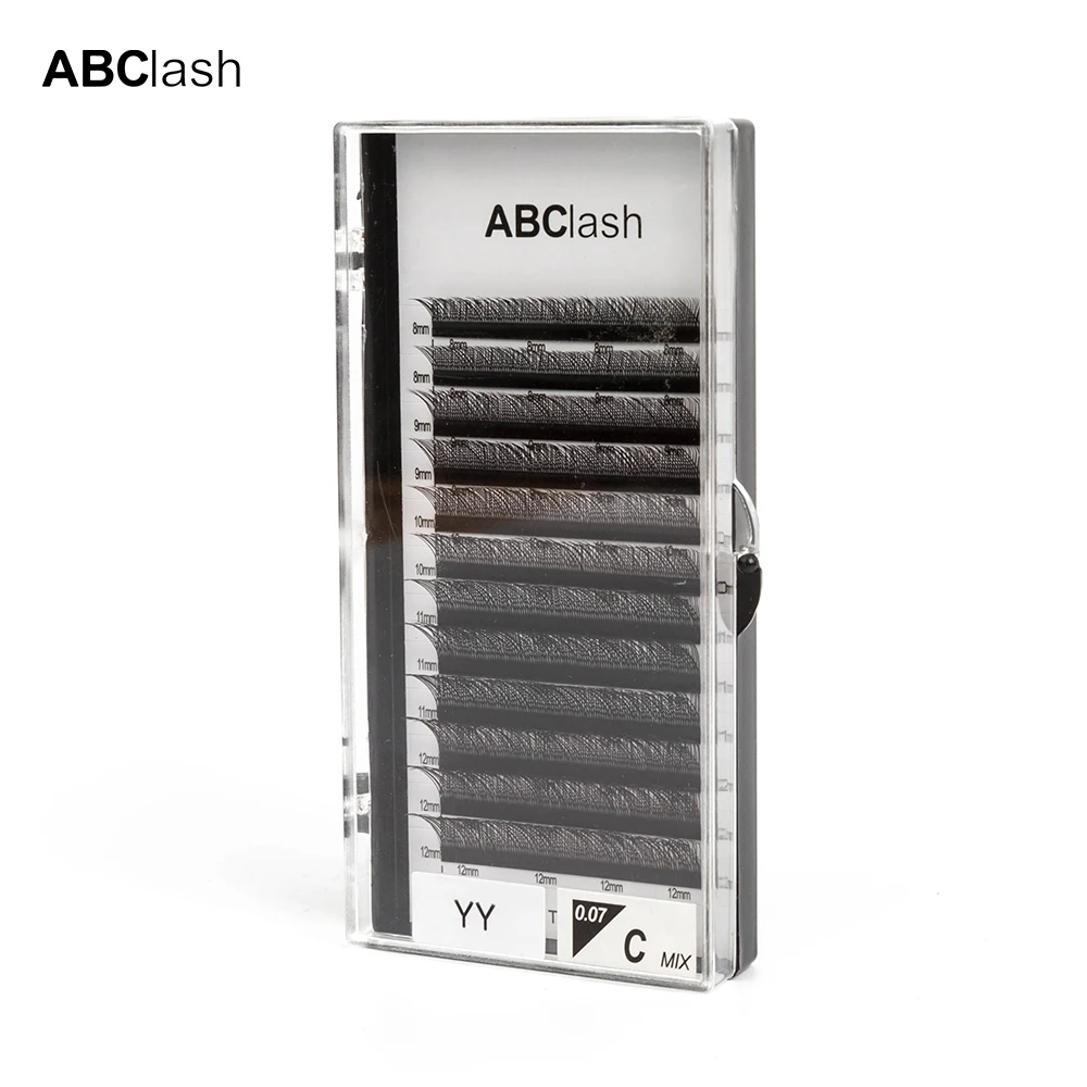 Hand made Korea PBT Fiber C Curl 0.07mm eyelash extension yy shape lashes