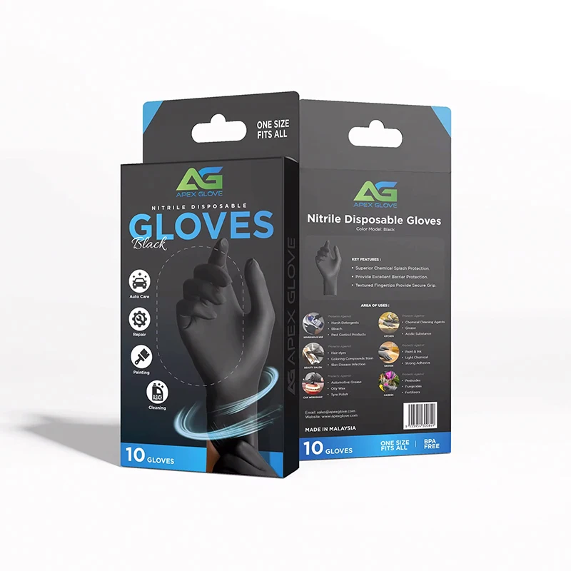 Premium Quality Black Nitrile Gloves with Superior Elasticity for Enhanced Tactile Sensitivity