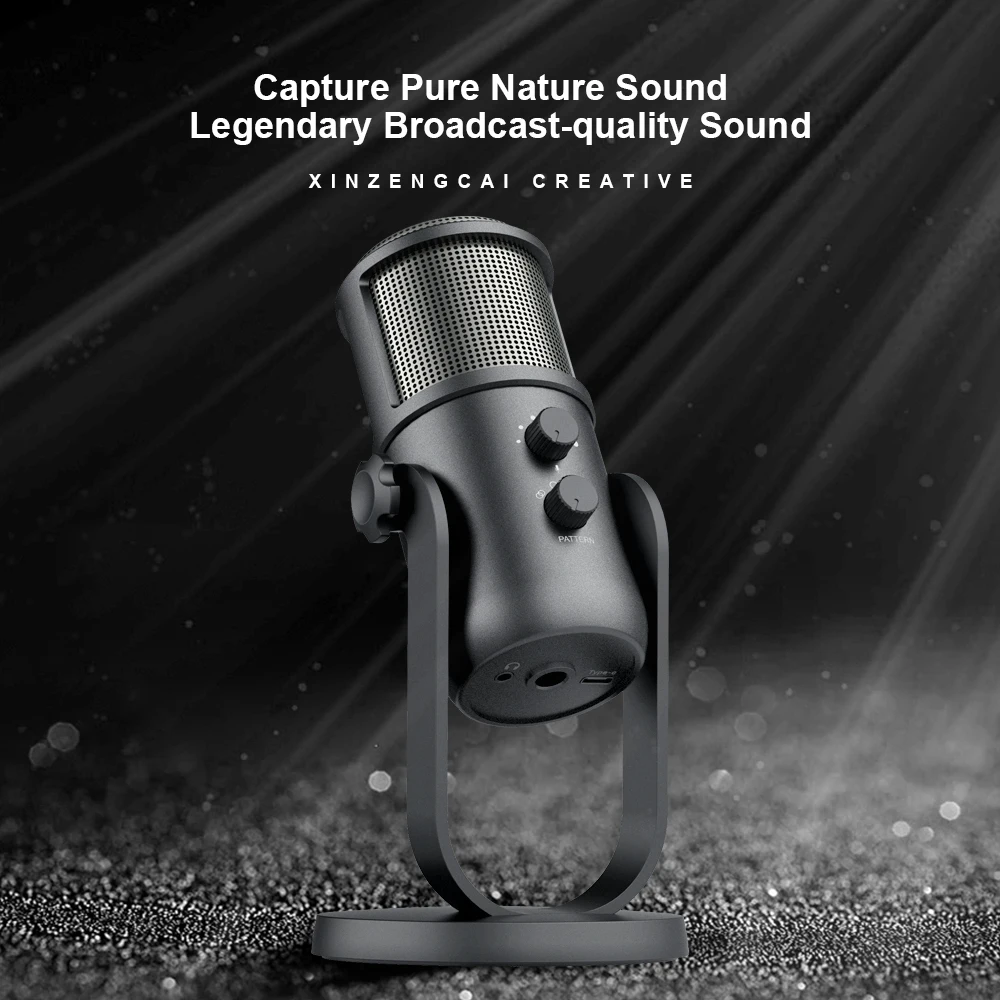 Manufacture Mic Professional USB Condenser Microphone For Webcast Living Studio Recording Singing Broadcasting