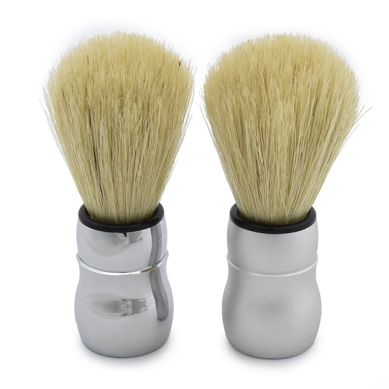 Comfortable Flat base Beard brush  Shaving Accessory lasting fine gloss Eletroplate PP Bristle