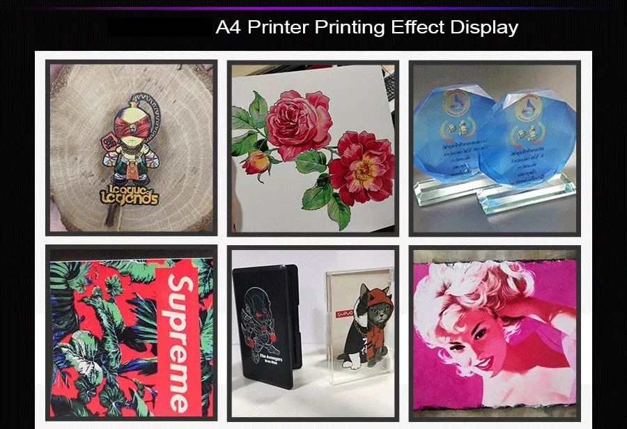 NEW LCD Touch Screen Colorful A4 Flatbed UV Printer Machine for Phone Case, Card etc