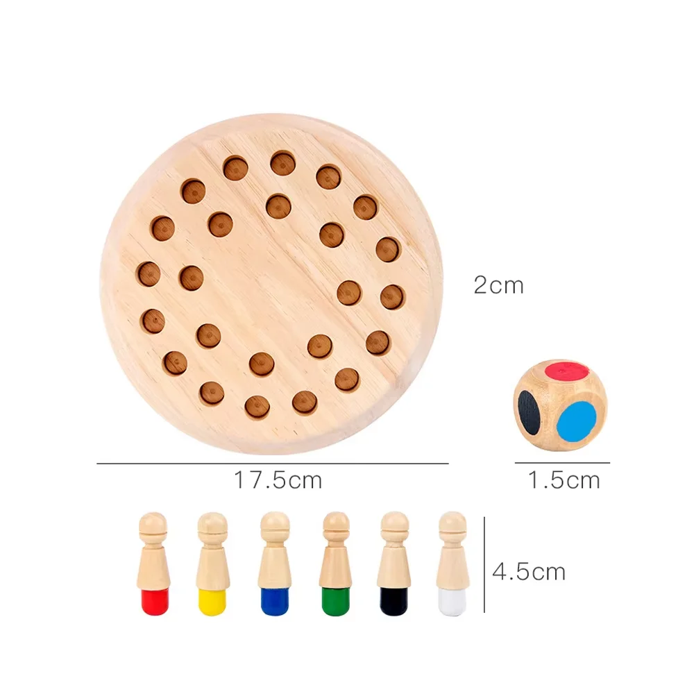 2024 New design baby toy match sticks game wooden color memory chess game