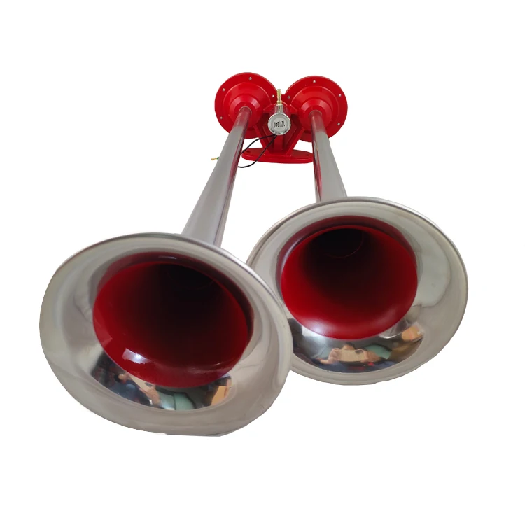 Universal 2 Trumpet Electronic Stainless steel Air Horn sound signal 12v Car Truck Boat Busses Air train horn loud speaker