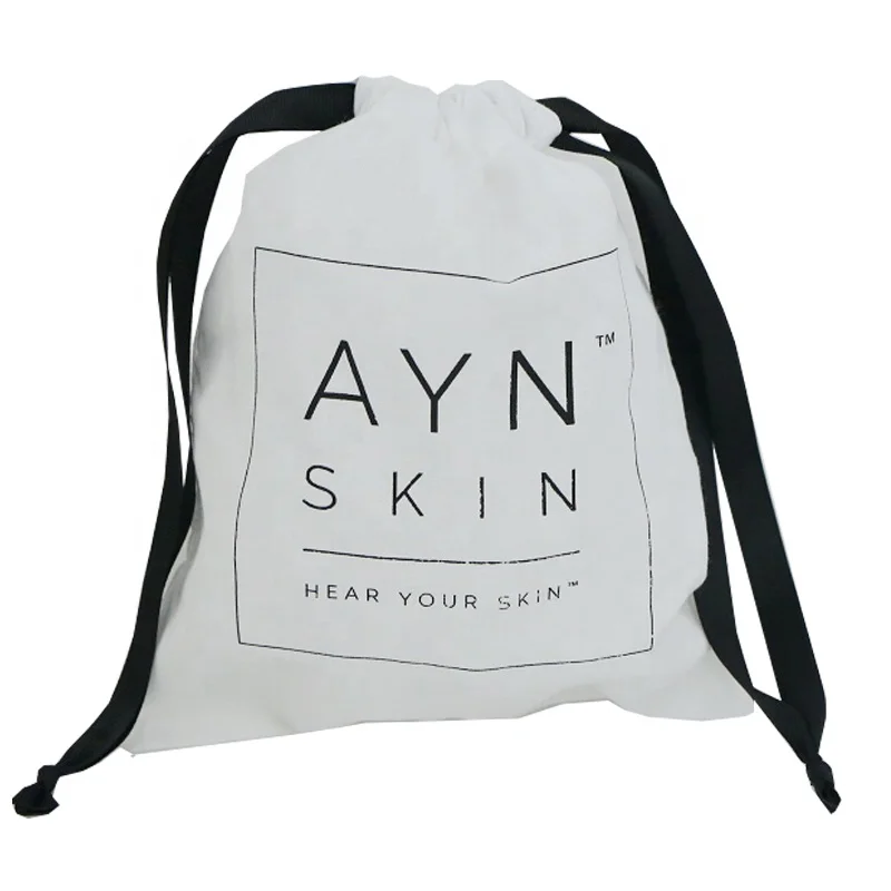 100% biodegradable 5oz white small cotton draw string bag