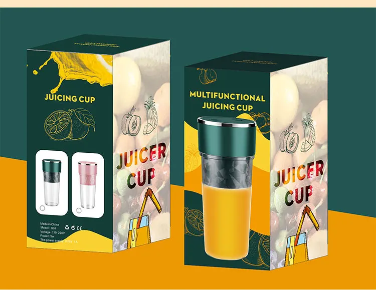 
350ML Personal Logo Custom Portable Blender Smoothie Six Blades Mini Home USB Rechargeable Blender Juicer Cup 