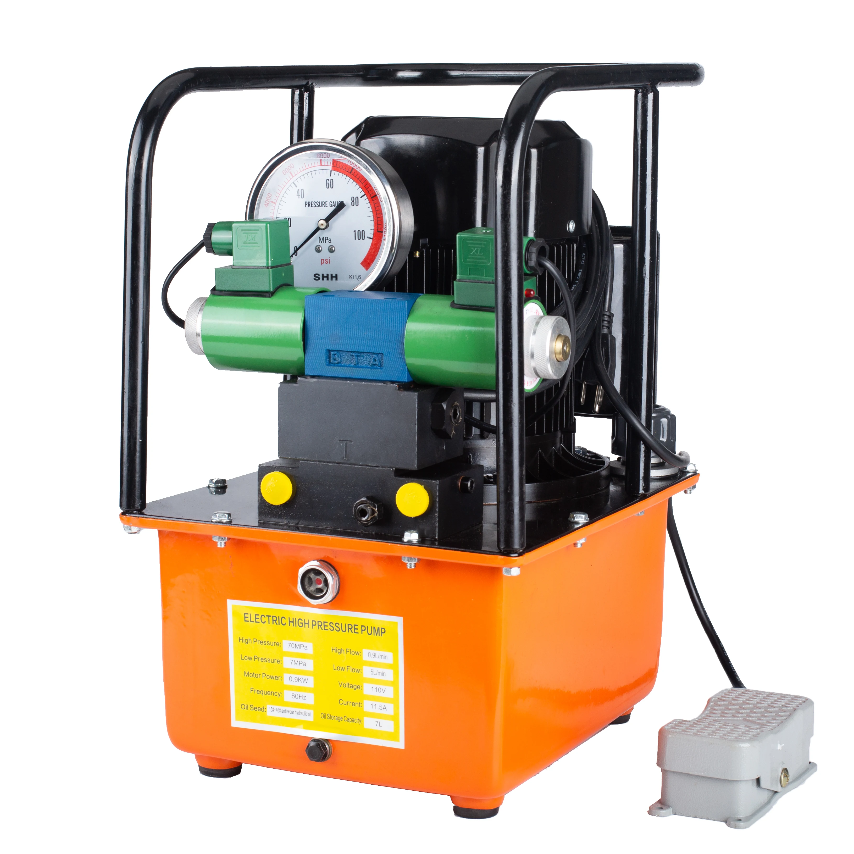 high pressure 700bar electric motor 0.9kw hydraulic pump hydraulic electric pump power pack station unit