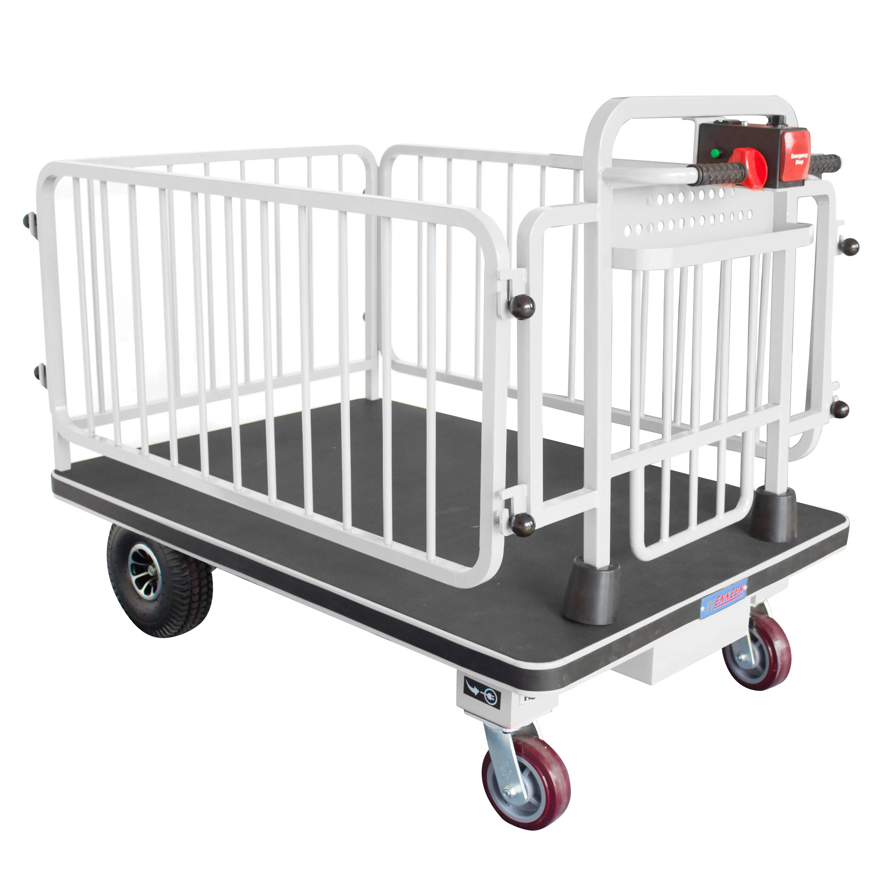 NK 117 heavy duty trolley powered electric trolley four wheels platform cart outdoor transport mover