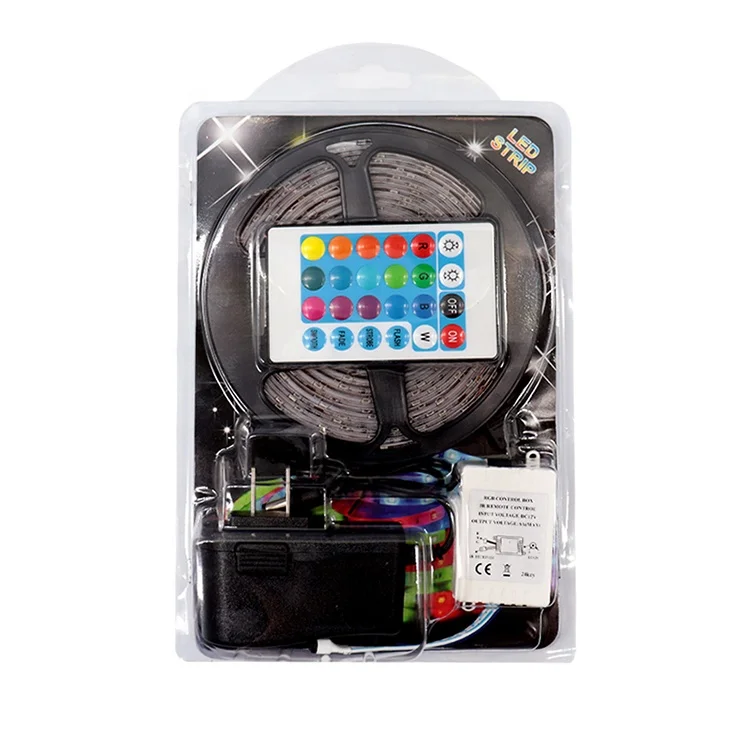 2835 RGB LED Light Strip IR 24 key 5M Waterproof  Led Strip Remote Controller 12V Low Voltage Waterproof Soft Light Strip
