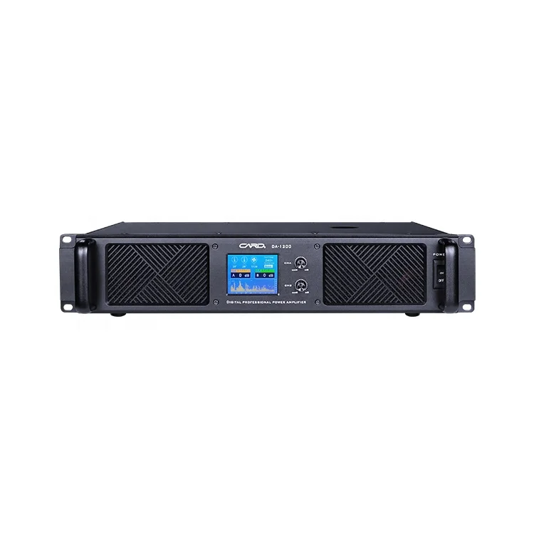 professional 2250 watts 2 channel power amp 2U class D OLED display digital audio subwoofer amplifier