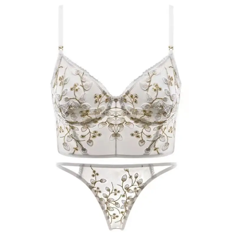 New style embroidered steel rubber bone with French underwear bra set girl Body Shaping Sexy Lingerie
