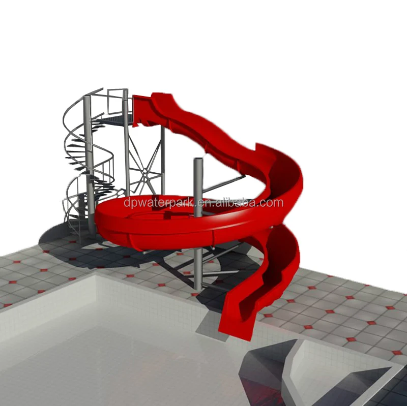 Commercial water park equipment private fiberglass spiral pool slide for sale