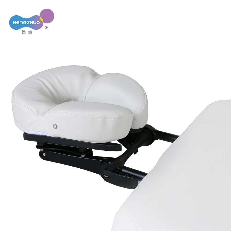 Modern Electric Adjustable Spa Bed Massage Table for Beauty Salon Tattoo Chair Wooden Base Furniture with 3 Detachable Pillows