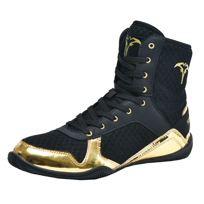 High Quality Custom Wrestling Shoes For Men Training Shoes Cow Muscle Outsole Lace-up Boots Sneakers Professional Boxing Shoes
