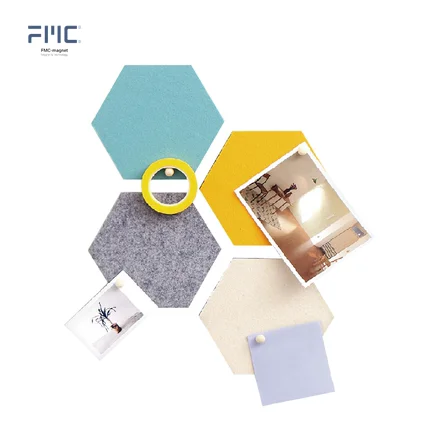 Wall Sticker Children Thick  Memo Pin Notice Boards For Pictures Felt Board  Magnetic Hexagon Felt Bulletin Board