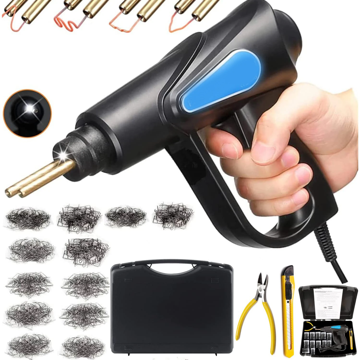 Горячий степлер 70 Вт, пластиковый сварочный аппарат, портативный пластиковый сварочный аппарат, комплект для ремонта бампера автомобиля