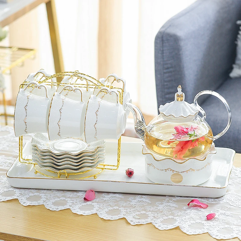 NEWELL Ceramic Tea  Suit Light Luxury Living Room Simple Kung Fu Tea Cup Scented Teapot Cup with Tray Exquisite Tea Set