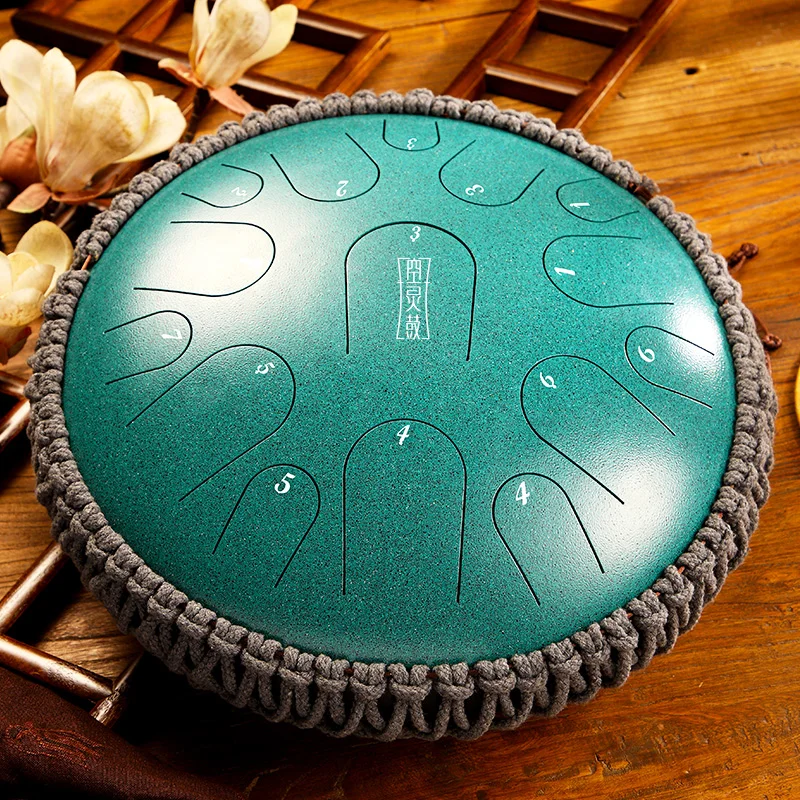 Hluru 14 inches 15 tone Tank Handpan drum toy hunk drum Steel tongue drum for adults