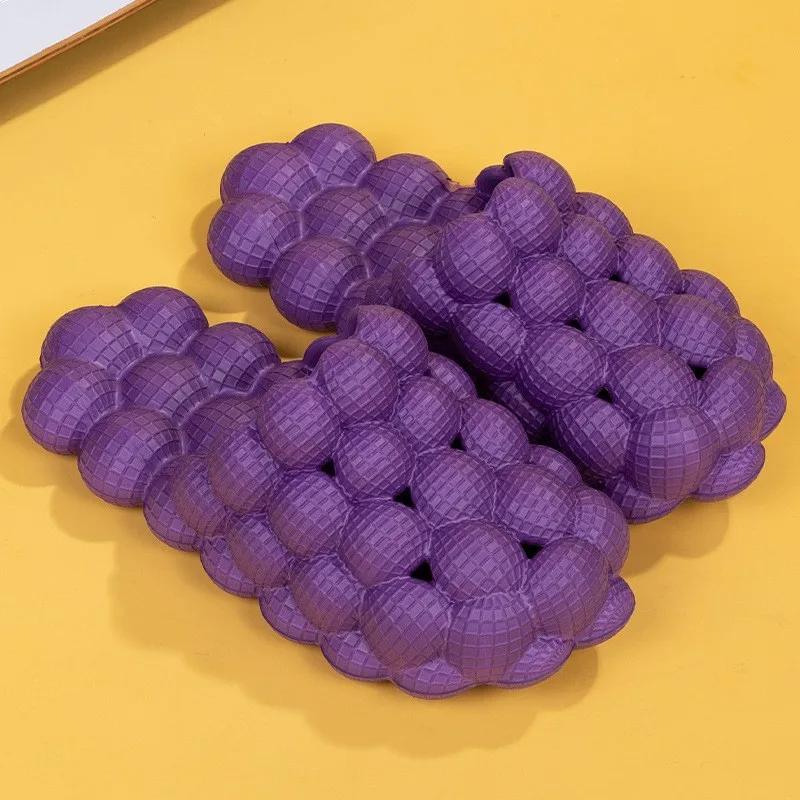 2021 Fashion Unisex Eva Home House Funny Foam With Bubbles Womens Ball Purple Air Pink Bubble Slippers