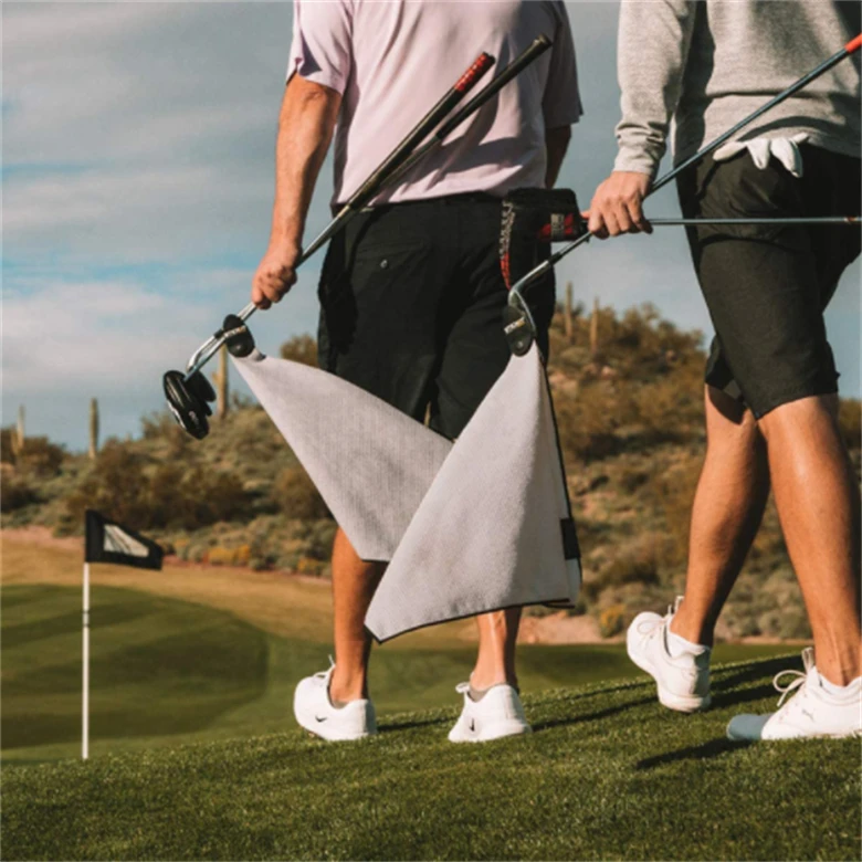 New Design Custom Embroidery Logo Microfiber Magnetic Waffle Golf Towel With Magnet Or Hook