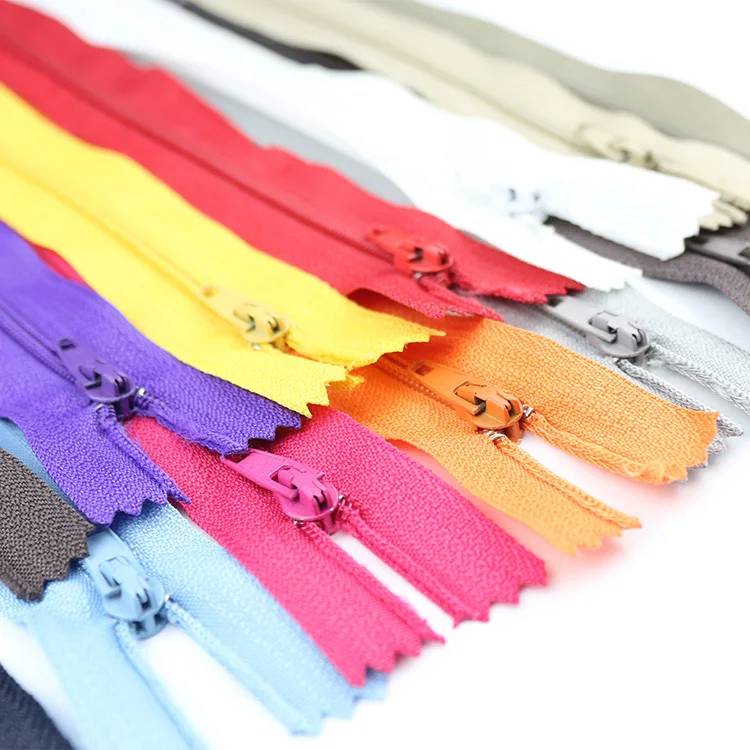 Hot Sale 3# Nylon 20CM Closed Tail Close-end Zipper Manufacturers Colors Stock Wholesale Pants Front Pocket Short Zipper