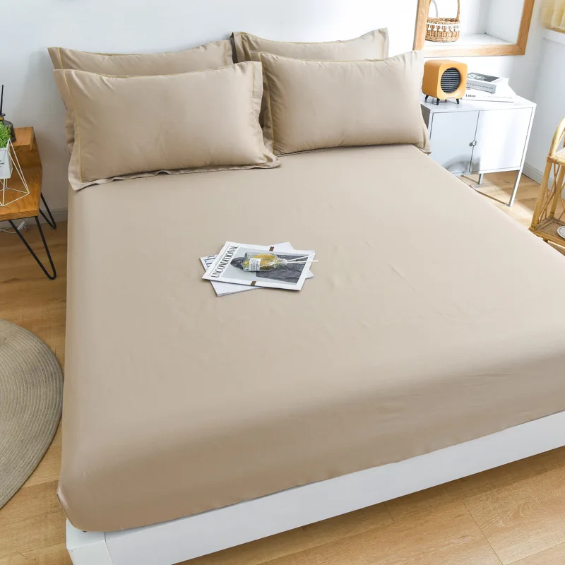 Polyester Bedding Fitted Sheet with Elastic Corner Bands White Plain Custom Logo
