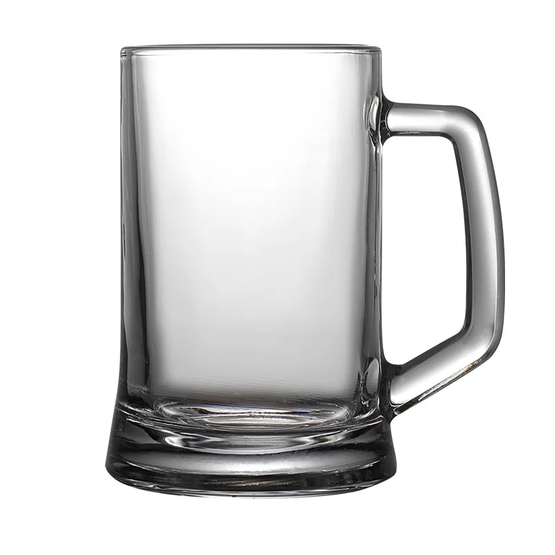 Cheap price Beer Glass Custom Logo Clear  juice Cup with Handle Craft Beer Glass