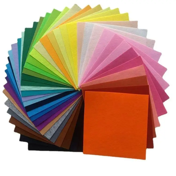 Wholesale Needle Punched Polyester Felt Soft Hard Felt Craft 1mm 2mm 3mm Thick/ Stiff Non Woven Color Felt Fabric Roll