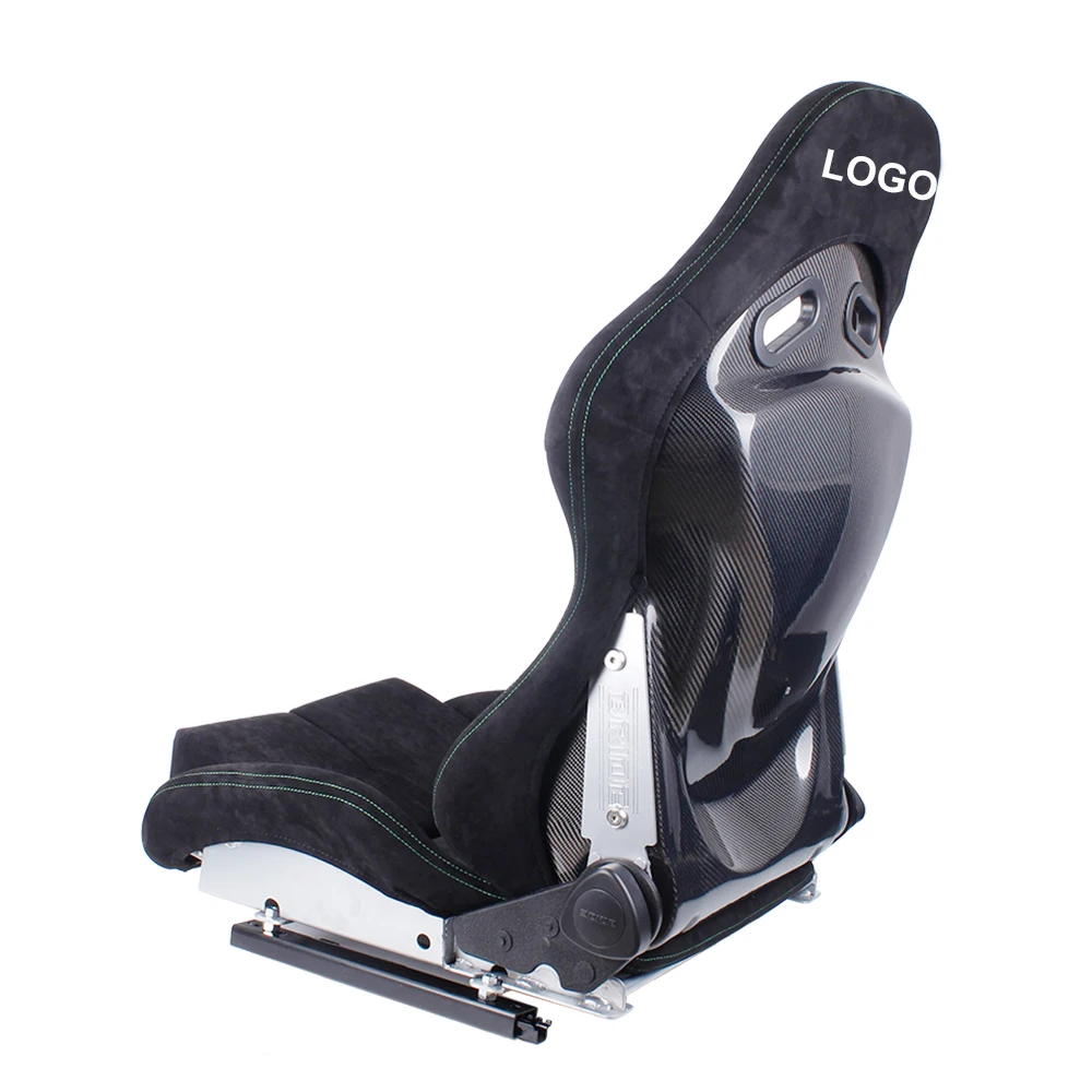 1 Pair Universal Real Carbon Fiber Racing Seat Bracket Adjustable Slider Race Car Seats with Logo