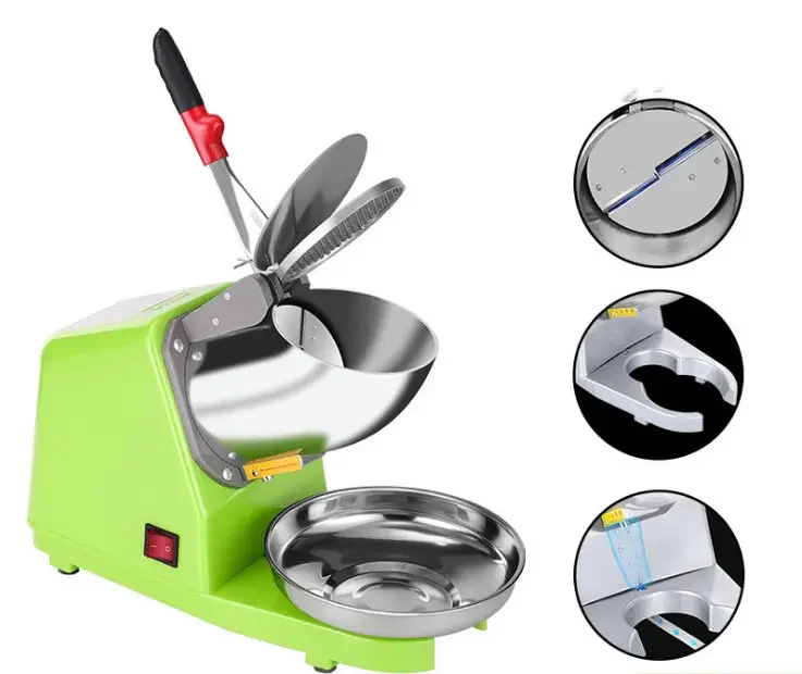 Commercial portable Snow Cone Maker Powerful Block Ice Shaver Machine stainless steel Electric Ice Crusher Machine