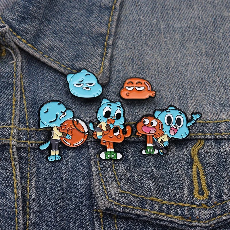 Мультфильм игра экшн-кукла модель удивительный мир Gumball аниме мягкая эмалированная булавка на лацкан