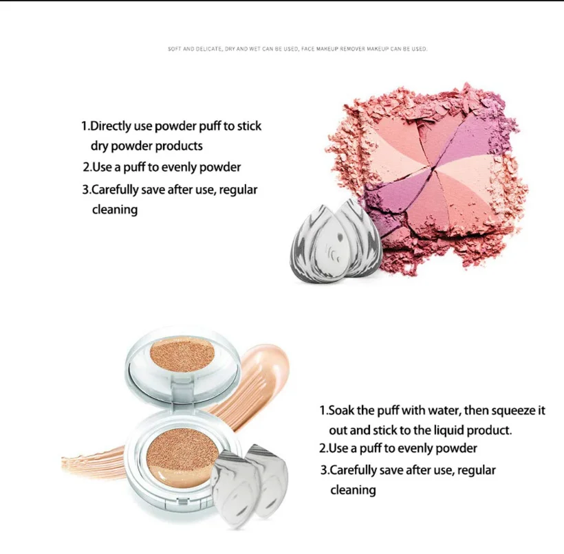 Super Soft Different Shapes Beveled Makeup Egg Set Dry Wet Dual-use Beauty Sponge  Makeup Blender for Liquid Foundations