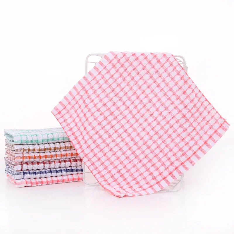 Cotton Fabric Waffle Pattern Small Pocket Square for Kitchen Drying Cleaning Dish Cloth