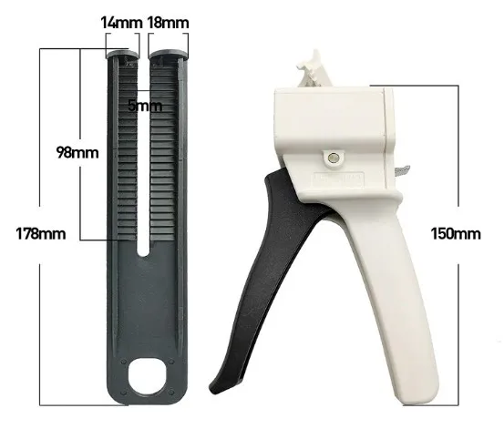 50ml 4:1 2:1 Dispensing Gun Ab Dispensing Syringe Glue Gun For Caulking