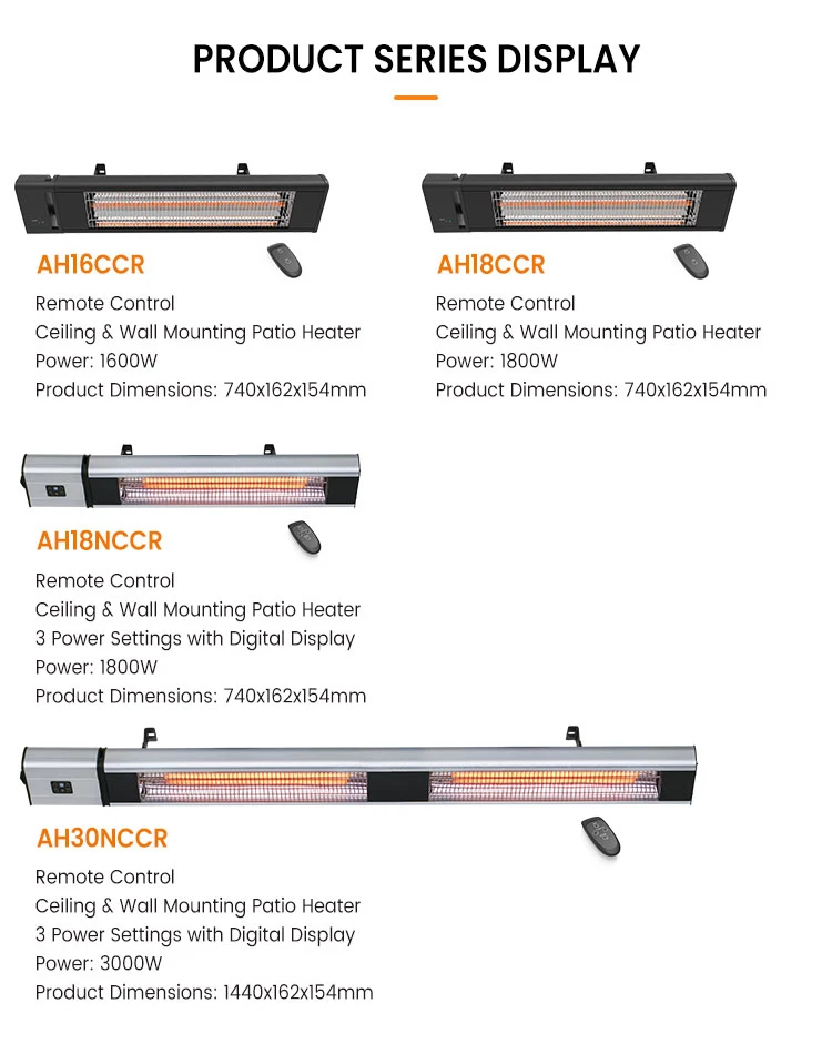Одобренный производителем CE/GS корпус из алюминиевого сплава Дальний инфракрасный электрический обогреватель патио