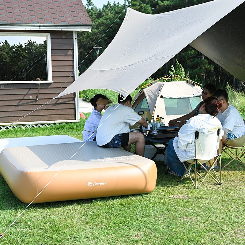 Modern Design Outdoor Transparent or Brown PVC Dropstitch Material Air Type Inflatable Mattress
