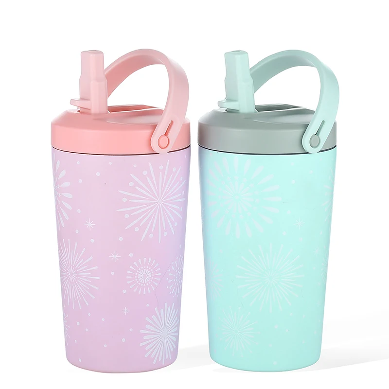 Everich ODM дизайн 14oz 30oz соломенная крышка кофейная кружка из нержавеющей стали Изолированная молочная для детей