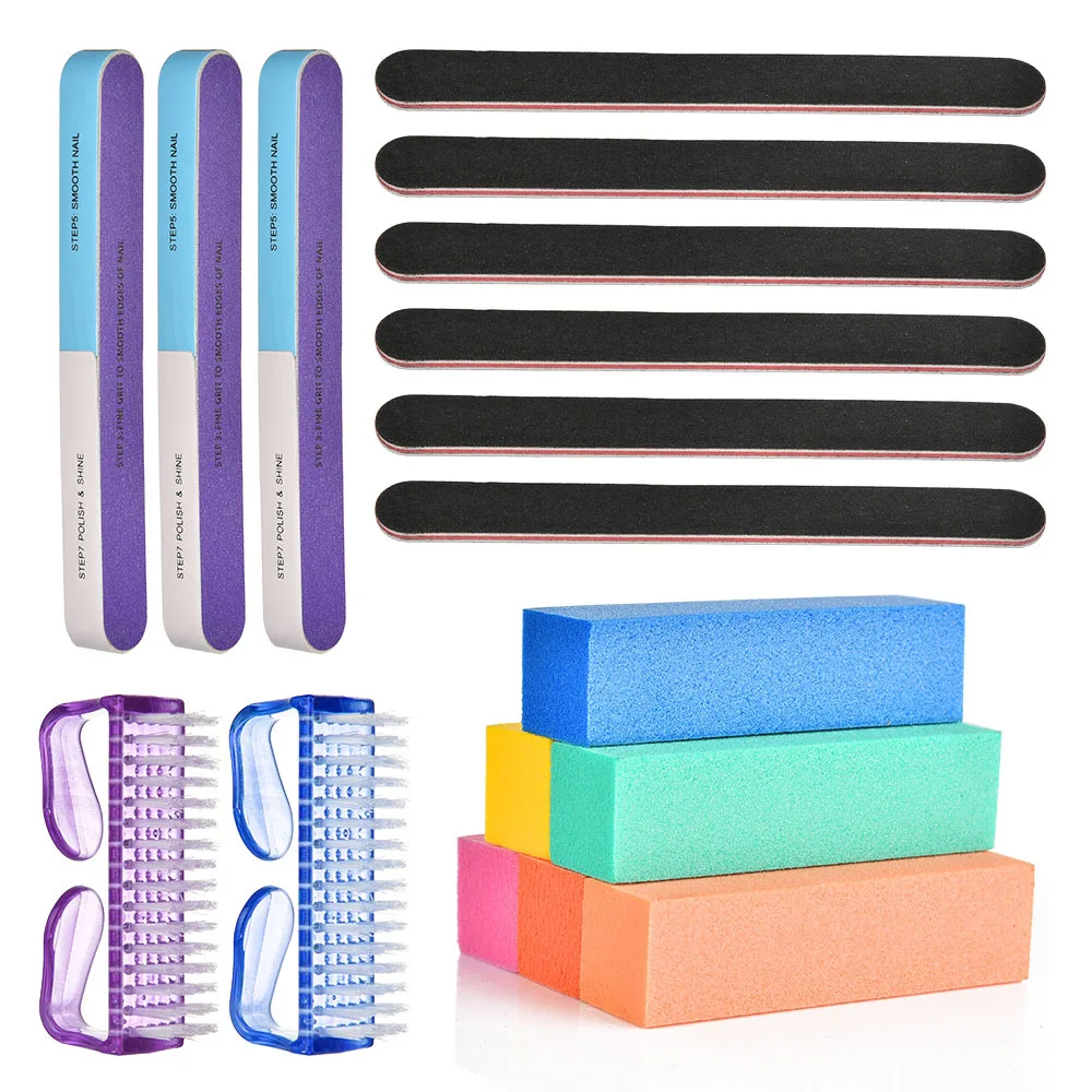 Nail Buffer Block Brush Sanding Polish DIY Nail Beauty Tool Set