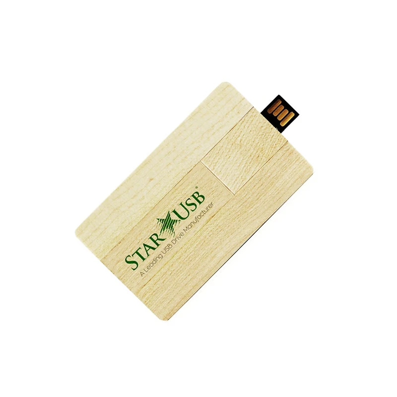 Fillinlight Wooden Credit Card Shape  USB Flash Drive Custom logo 1gb 2gb 4gb 8gb 32 64 GB USB2.0/3.0 memory disk pendrive