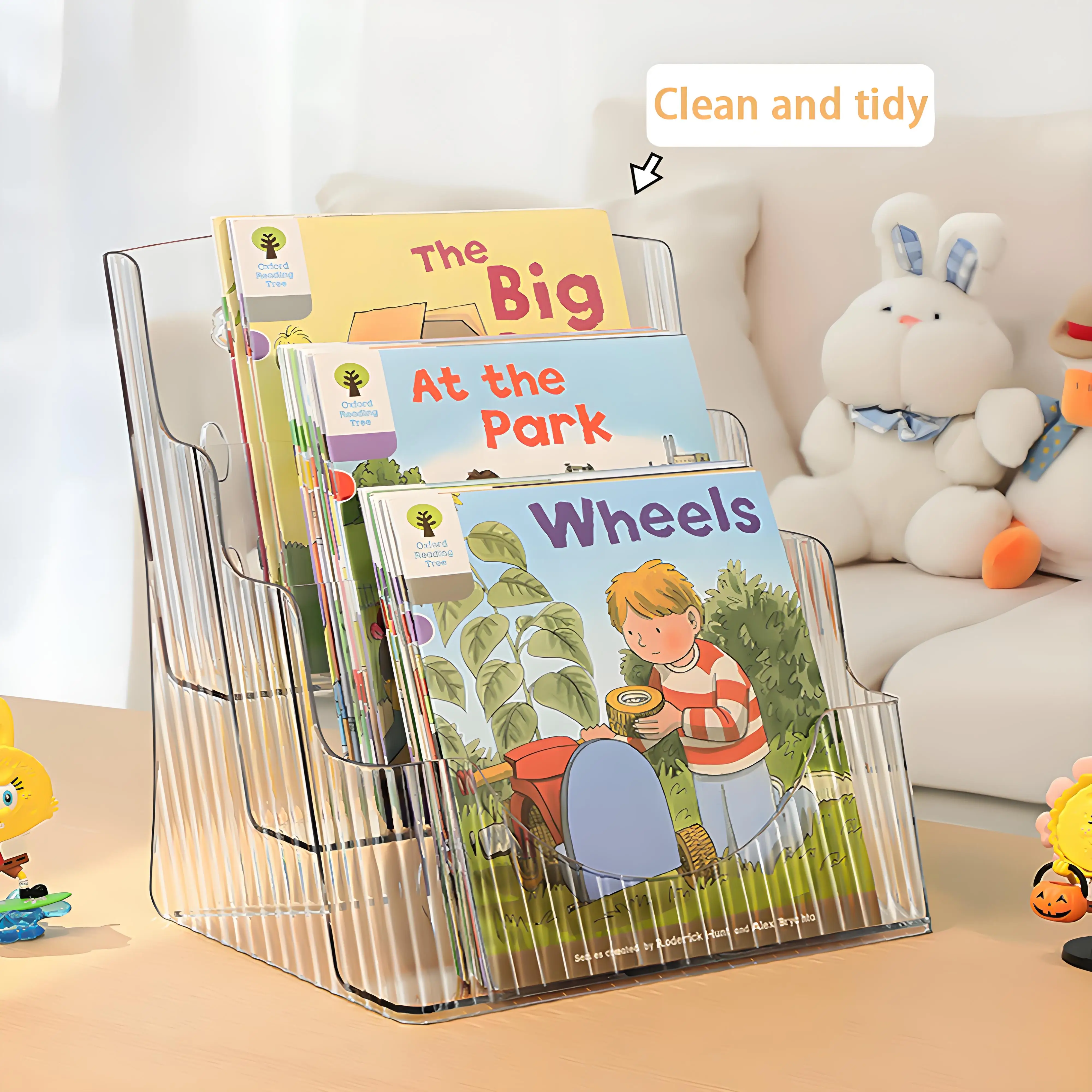 3 Tier Acrylic Brochure Holder, Clear Literature Organizer Magazine Rack for Wall or Workbench Brochure Display