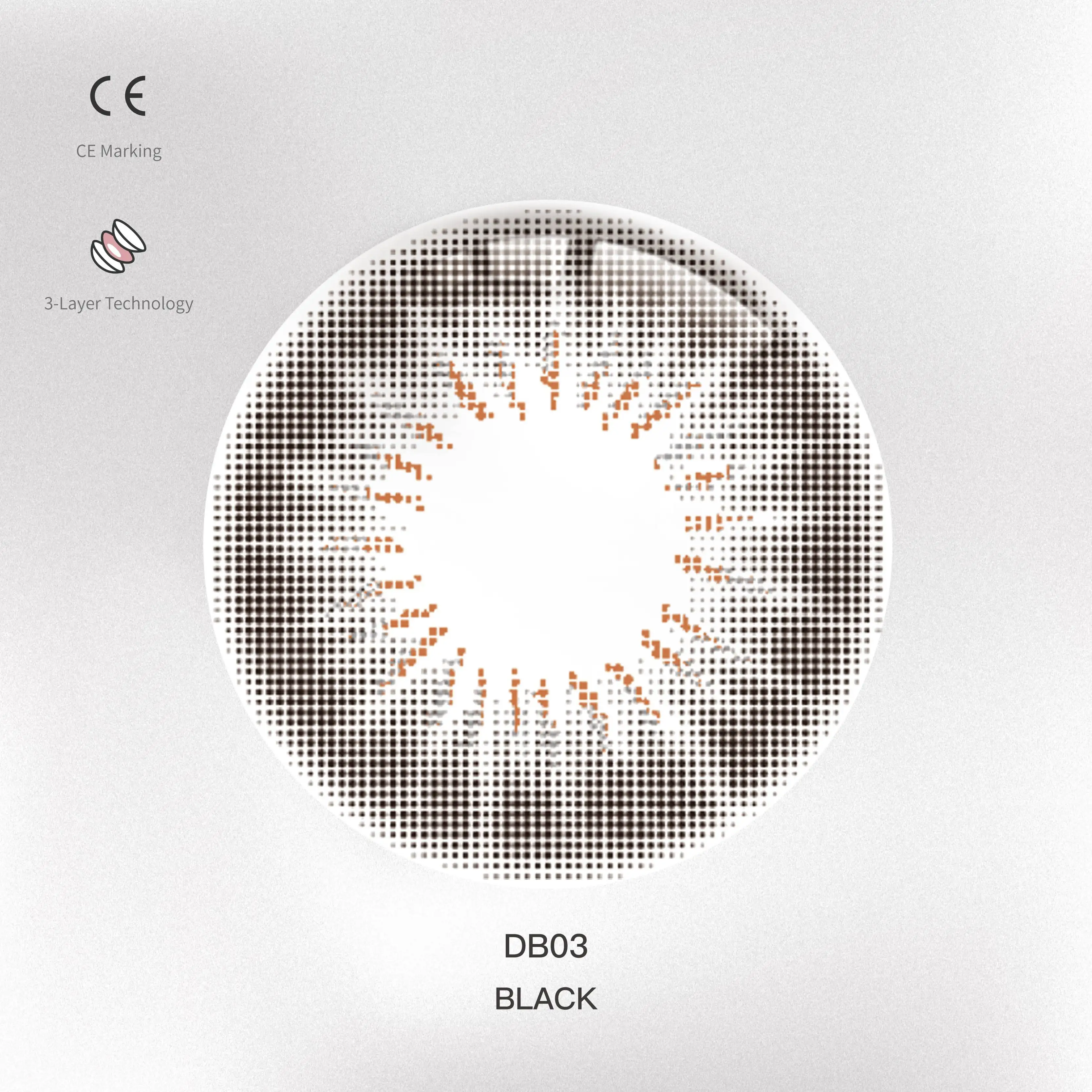 HD Korea Yearly Disposable Beauty Eye Black Contact Lenses Natural Color Wholesale Cosmetic Eye Lenses Color Contact Lens