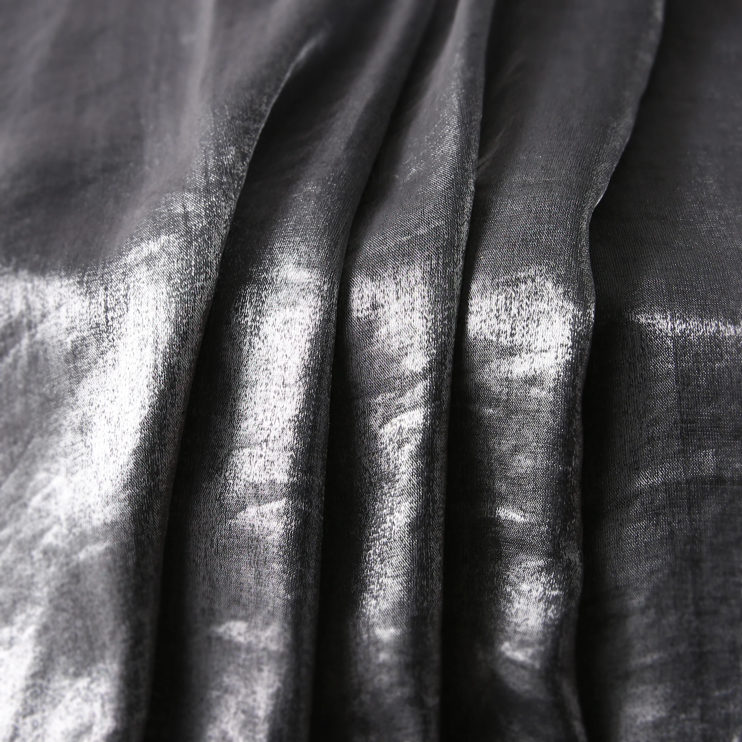 High Quality Polyester Fabric Steel Wire Metal Satin Fabric Soft Changing Color Glass Texture Fabrics For Dresses